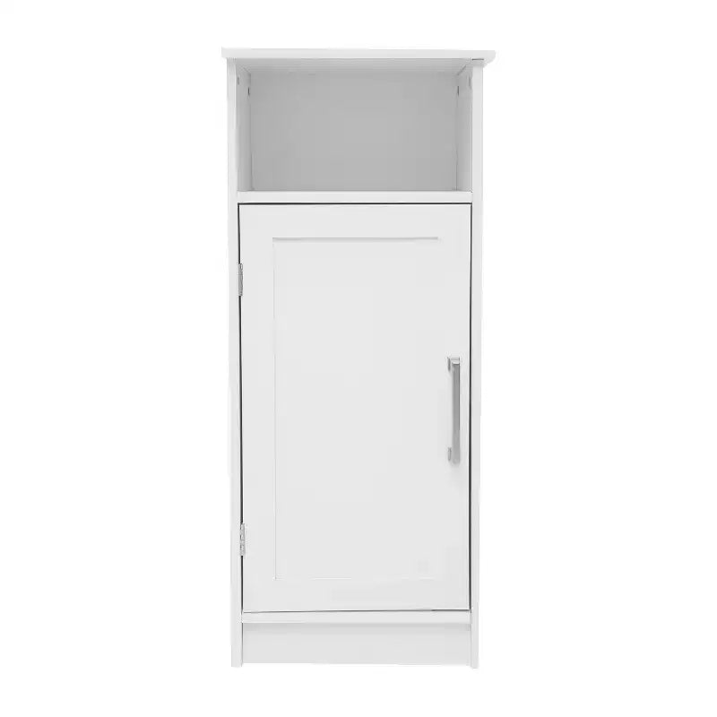 Bathroom Storage Cabinet Organizer with Magnetic Closure Door, In-Cabinet Adjustable Shelf, and Upper Open Shelf