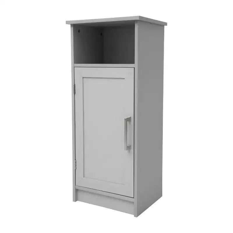 Bathroom Storage Cabinet Organizer with Magnetic Closure Door, In-Cabinet Adjustable Shelf, and Upper Open Shelf