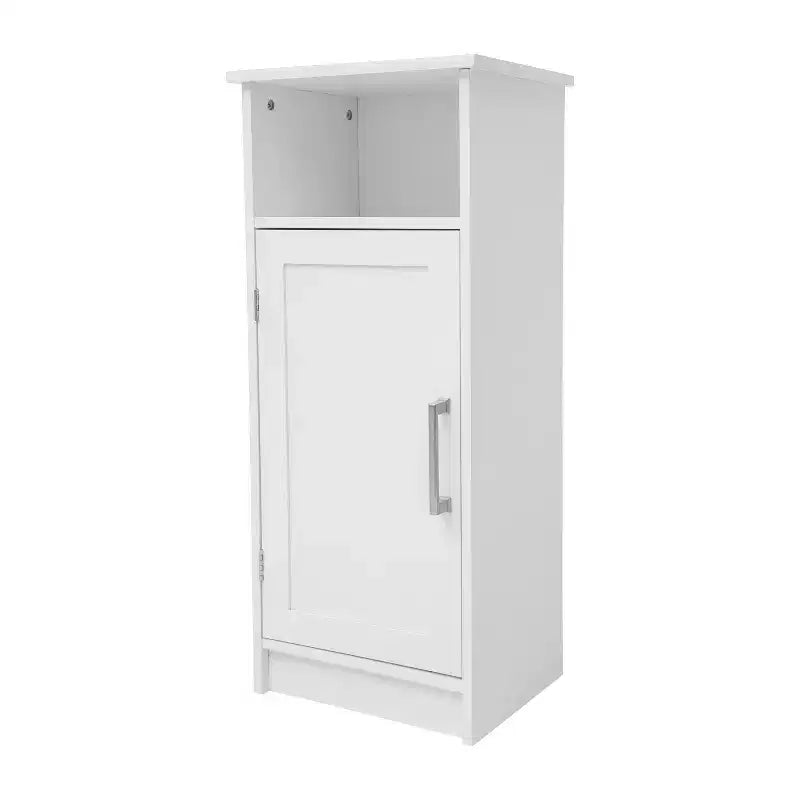 Flash Furniture Vega Bathroom Storage Cabinet Organizer with Magnetic Closure Door, In-Cabinet Adjustable Shelf, and Upper Open Shelf