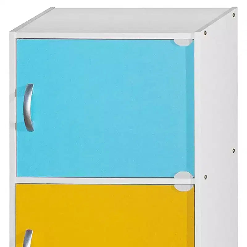 Heavy Duty Engineered Wood 3 Door Enclosed Multipurpose Storage Cabinet for Kitchen, Office, Kids Room, and Other Home Organization