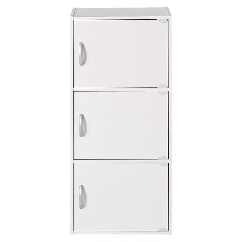 Heavy Duty Engineered Wood 3 Door Enclosed Multipurpose Storage Cabinet for Kitchen, Office, Kids Room, and Other Home Organization
