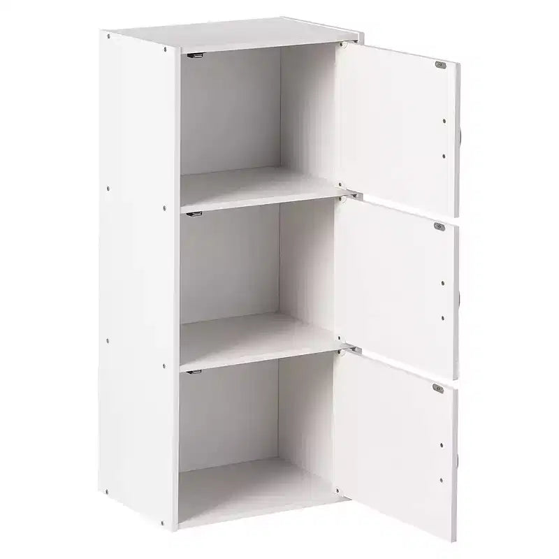 Heavy Duty Engineered Wood 3 Door Enclosed Multipurpose Storage Cabinet for Kitchen, Office, Kids Room, and Other Home Organization