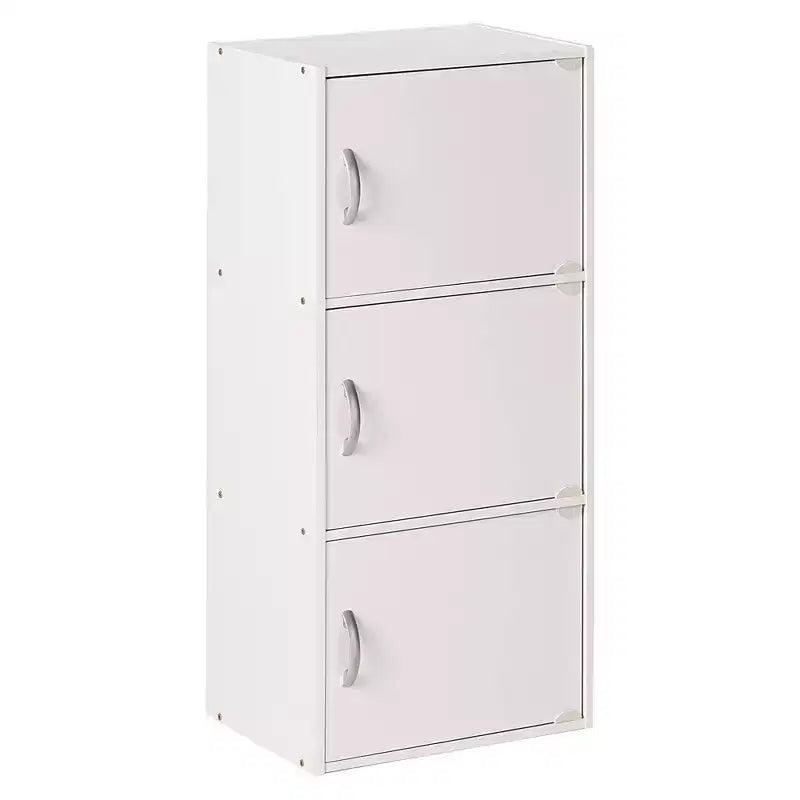 Heavy Duty Engineered Wood 3 Door Enclosed Multipurpose Storage Cabinet for Kitchen, Office, Kids Room, and Other Home Organization