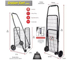 Lightweight Collapsible Sport Shopping Grocery Folding Laundry Cart with Wheels