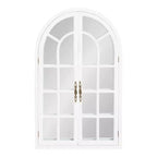 28x44" Arched Wall Mirror, Wood Frame, Wall Mount