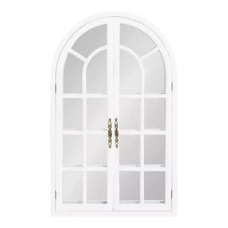 28x44" Arched Wall Mirror, Wood Frame, Wall Mount