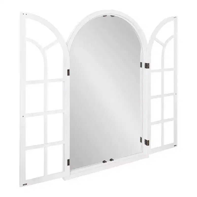 28x44" Arched Wall Mirror, Wood Frame, Wall Mount