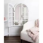 28x44" Arched Wall Mirror, Wood Frame, Wall Mount