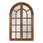 28x44" Arched Wall Mirror, Wood Frame, Wall Mount