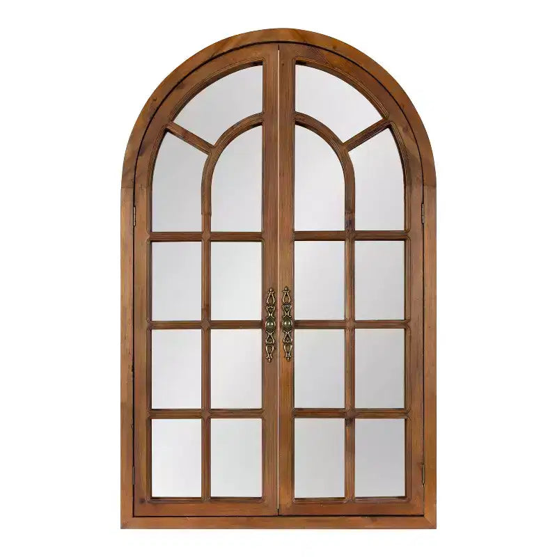 28x44" Arched Wall Mirror, Wood Frame, Wall Mount