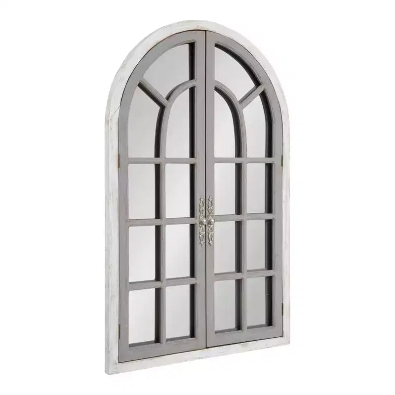 28x44" Arched Wall Mirror, Wood Frame, Wall Mount