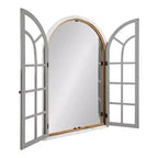 28x44" Arched Wall Mirror, Wood Frame, Wall Mount