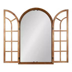 28x44" Arched Wall Mirror, Wood Frame, Wall Mount