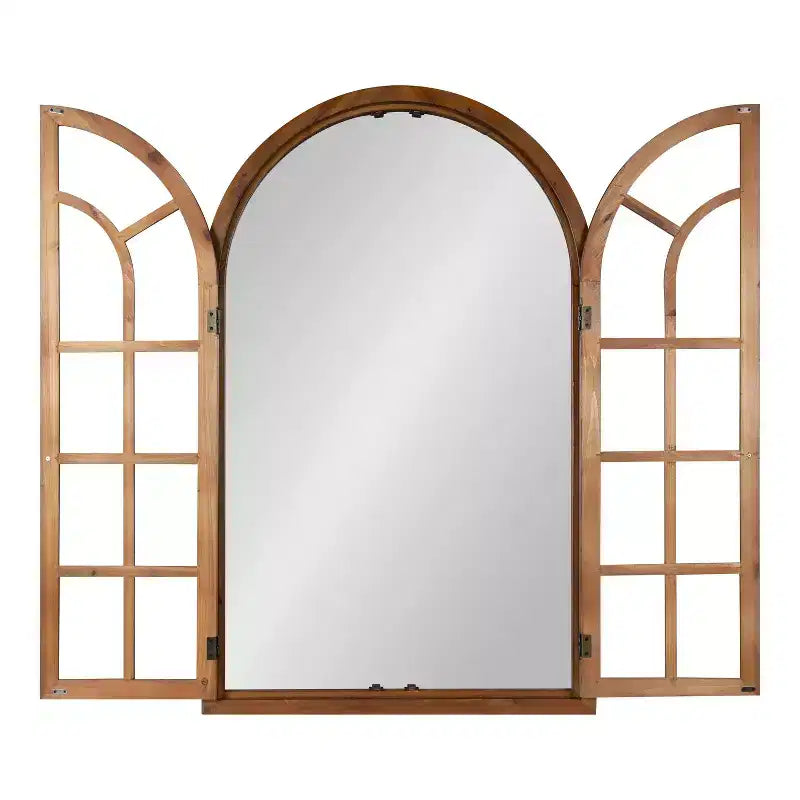 28x44" Arched Wall Mirror, Wood Frame, Wall Mount