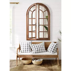 28x44" Arched Wall Mirror, Wood Frame, Wall Mount