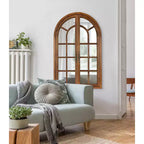 28x44" Arched Wall Mirror, Wood Frame, Wall Mount