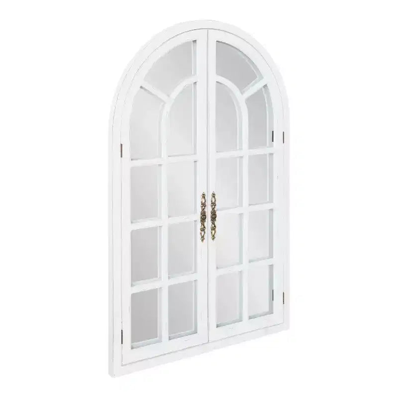 28x44" Arched Wall Mirror, Wood Frame, Wall Mount