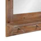 42x27" Framed Wall Mirror with Bottom Shelf and Hooks, Plastic Frame, Wall Mount