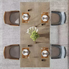 63-Inch Rectangular Dining Table for 4 to 6, Faux Marble Veneer Top with Golden Half-Moon Legs