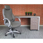 Executive Hinged Armchair, High-Back Office Chair with Lumbar Support, Swivel, Adjustable Height & Tilt