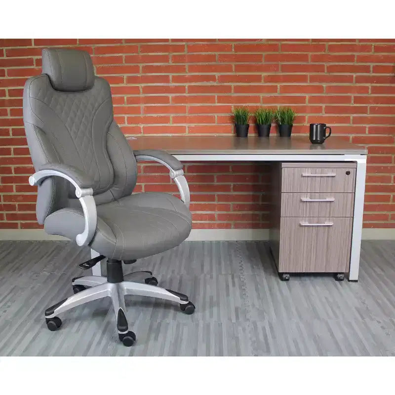 Executive Hinged Armchair, High-Back Office Chair with Lumbar Support, Swivel, Adjustable Height & Tilt