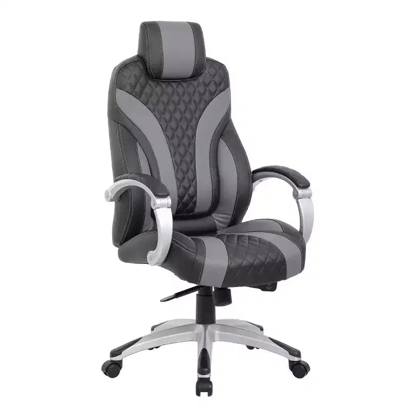 Executive Hinged Armchair, High-Back Office Chair with Lumbar Support, Swivel, Adjustable Height & Tilt