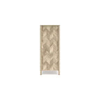 5 Drawer Dresser, Tan, Mid-Century Modern with Oak Grain and Chevron Pattern, Ball-Bearing Glides