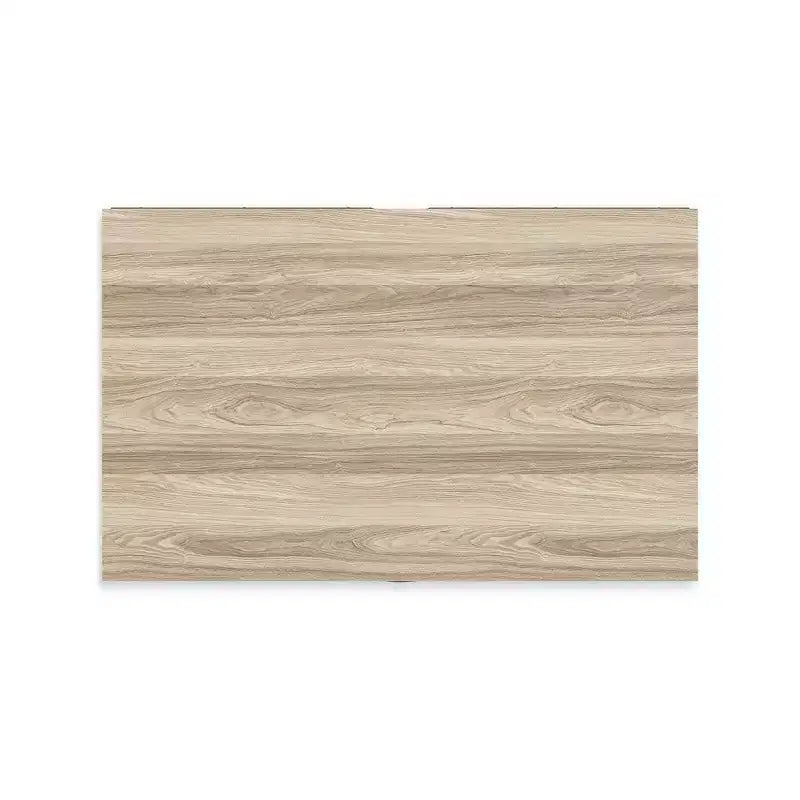 5 Drawer Dresser, Tan, Mid-Century Modern with Oak Grain and Chevron Pattern, Ball-Bearing Glides