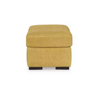 Modern Upholstered Ottoman, Sunflower Yellow Polyester with Corner-Blocked Frame, No Assembly