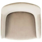 Velvet Counter Stool with Armrests and Footrest, Taupe and Black, Fixed Height 23.5", Steel Frame