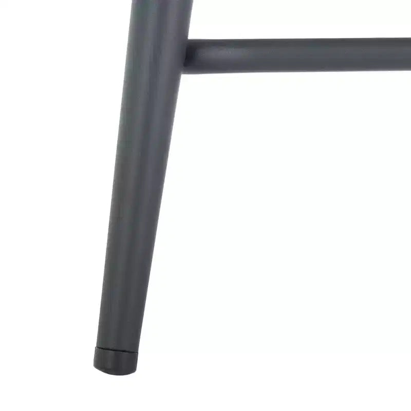 Velvet Counter Stool with Armrests and Footrest, Taupe and Black, Fixed Height 23.5", Steel Frame