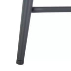 Velvet Counter Stool with Armrests and Footrest, Taupe and Black, Fixed Height 23.5", Steel Frame