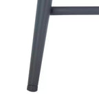 Velvet Counter Stool with Armrests and Footrest, Taupe and Black, Fixed Height 23.5", Steel Frame