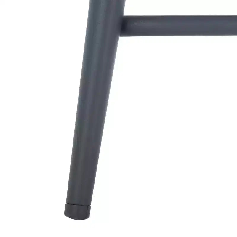 Velvet Counter Stool with Armrests and Footrest, Taupe and Black, Fixed Height 23.5", Steel Frame