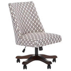 Upholstered Swivel Desk Chair with Padded Seat and Back, Adjustable Height, Casters, Viscose Blend