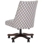Upholstered Swivel Desk Chair with Padded Seat and Back, Adjustable Height, Casters, Viscose Blend