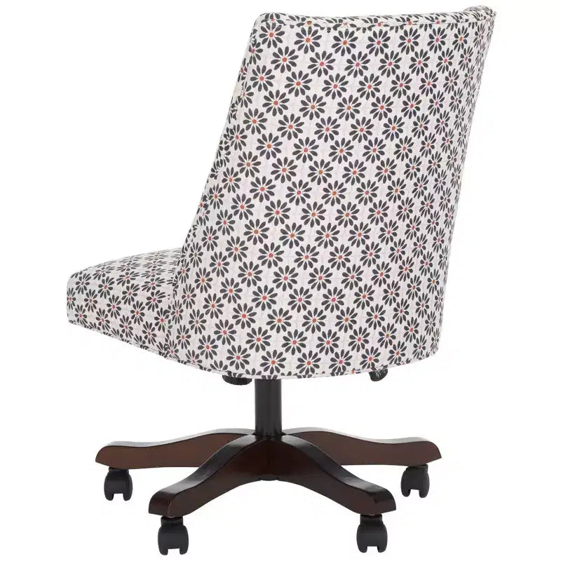 Upholstered Swivel Desk Chair with Padded Seat and Back, Adjustable Height, Casters, Viscose Blend