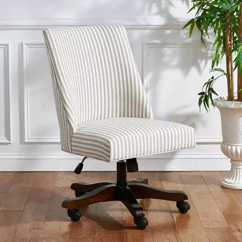 Upholstered Swivel Desk Chair with Padded Seat and Back, Adjustable Height, Casters, Viscose Blend