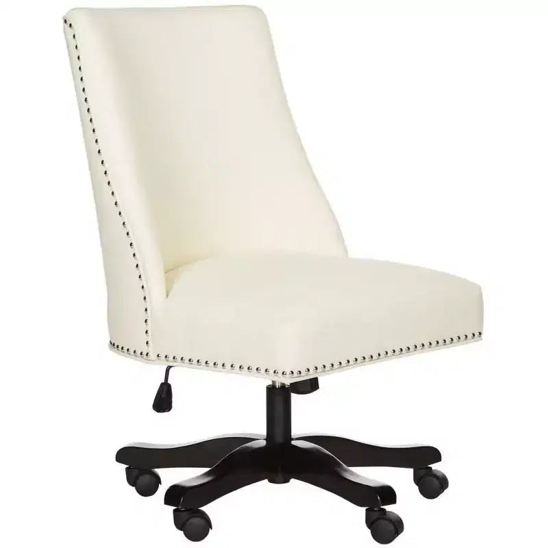 Upholstered Swivel Desk Chair with Padded Seat and Back, Adjustable Height, Casters, Viscose Blend