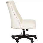 Upholstered Swivel Desk Chair with Padded Seat and Back, Adjustable Height, Casters, Viscose Blend