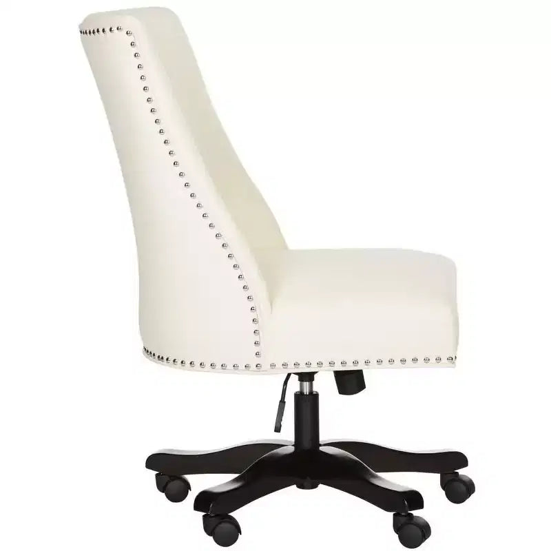 Upholstered Swivel Desk Chair with Padded Seat and Back, Adjustable Height, Casters, Viscose Blend