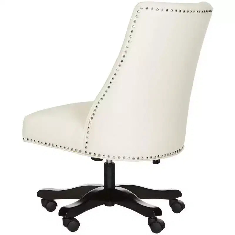 Upholstered Swivel Desk Chair with Padded Seat and Back, Adjustable Height, Casters, Viscose Blend