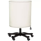 Upholstered Swivel Desk Chair with Padded Seat and Back, Adjustable Height, Casters, Viscose Blend