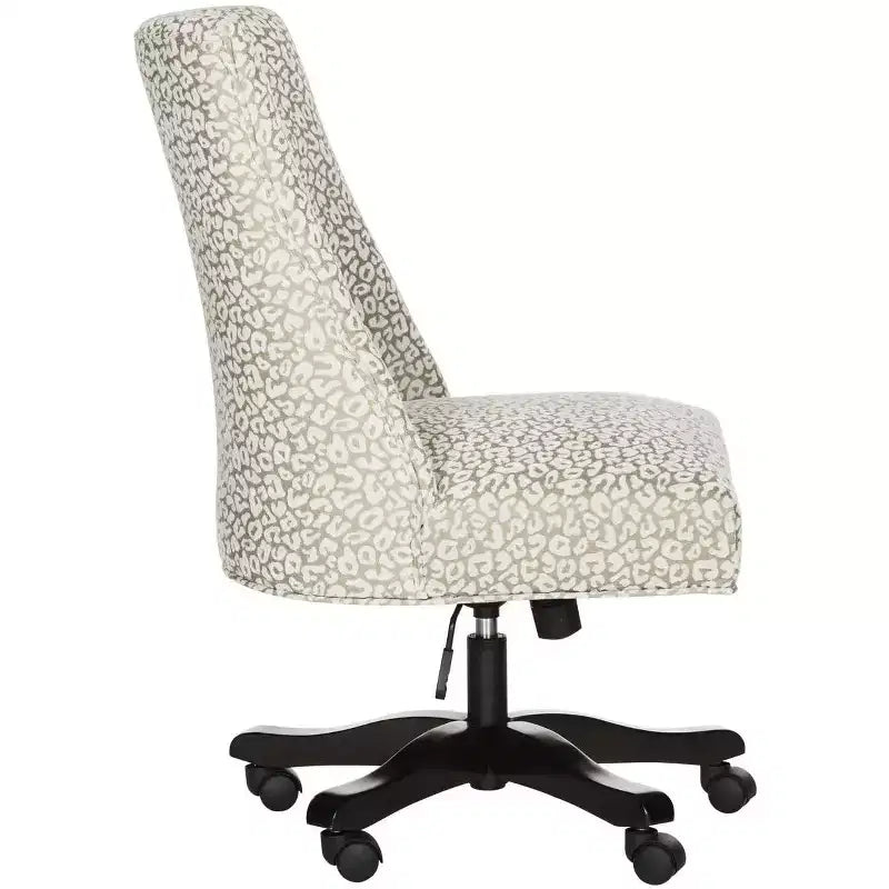 Upholstered Swivel Desk Chair with Padded Seat and Back, Adjustable Height, Casters, Viscose Blend