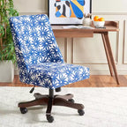 Upholstered Swivel Desk Chair with Padded Seat and Back, Adjustable Height, Casters, Viscose Blend