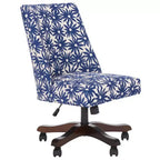 Upholstered Swivel Desk Chair with Padded Seat and Back, Adjustable Height, Casters, Viscose Blend