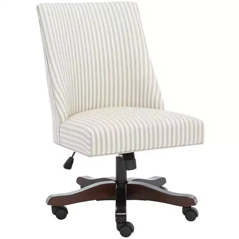 Upholstered Swivel Desk Chair with Padded Seat and Back, Adjustable Height, Casters, Viscose Blend