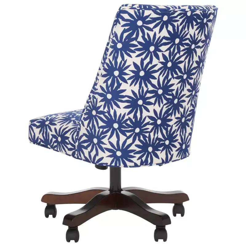 Upholstered Swivel Desk Chair with Padded Seat and Back, Adjustable Height, Casters, Viscose Blend