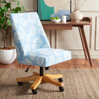 Upholstered Swivel Desk Chair with Padded Seat and Back, Adjustable Height, Casters, Viscose Blend