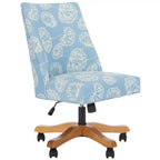 Upholstered Swivel Desk Chair with Padded Seat and Back, Adjustable Height, Casters, Viscose Blend